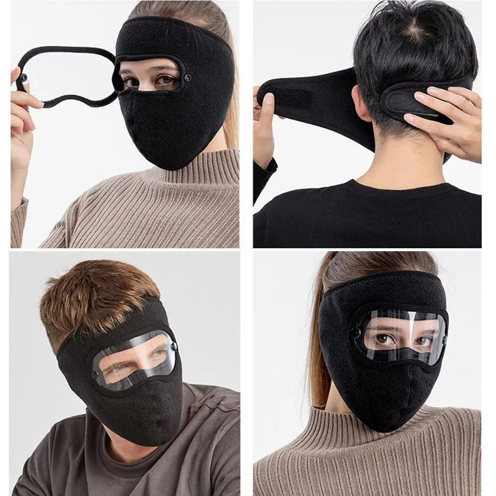 Winter Full Face Protection Headgear Warm Polar Fleece Mask Windproof Riding Goggles Mouth Shield for Outdoor Sports image 5