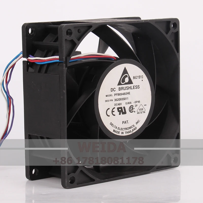 Case Cooling Fan for DELTA 12V 24V DC48V 0.8a PFB0948UHE Server Large Air Volume 4-wire PWM Fan 90X90X38MM 9CM 9038MM