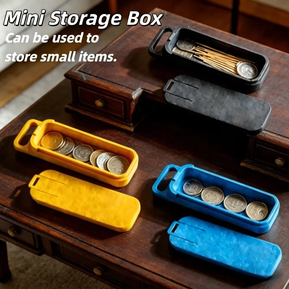 2pcs Portable Storage Case Mini Storage Box Plastic Handle Small Storage Box Multicolor Sliding Lid Small Item Container