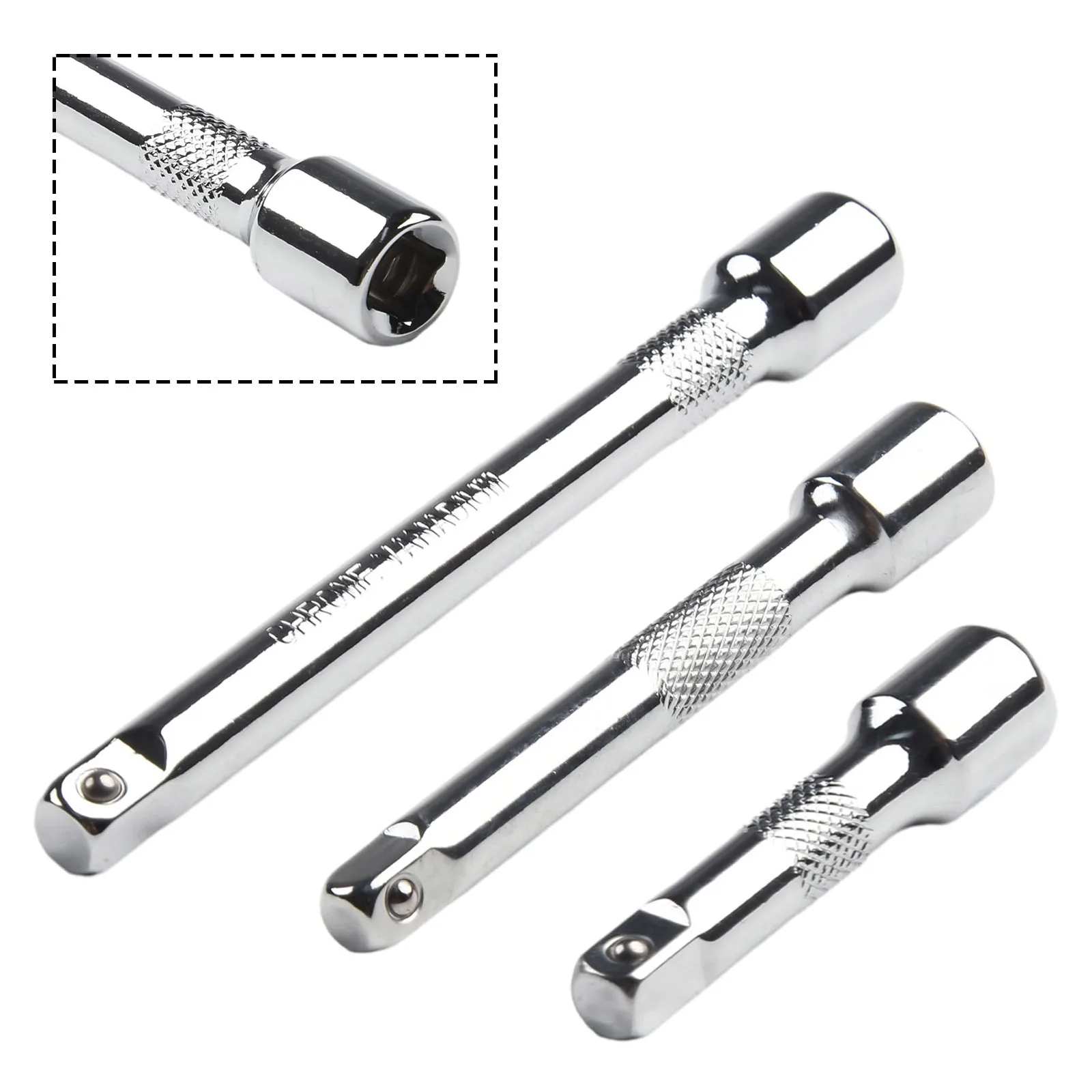 Rustproof Wobble Extender Bar Connecting Rod Wobble 3Pcs Chrome Vanadium Steel Rustproof Silver Socket Wrenches