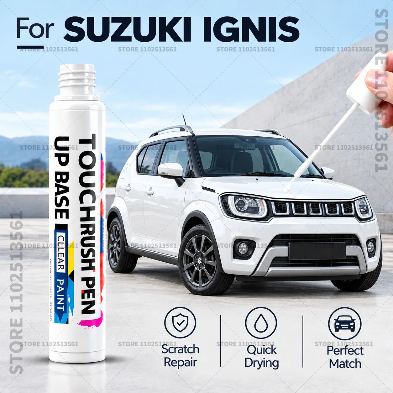 Car Scratch Remover Paint Pen Touch Up Marker for Auto Body Repair Door Bumper Fender Accessories For SUZUKI IGNIS White Black