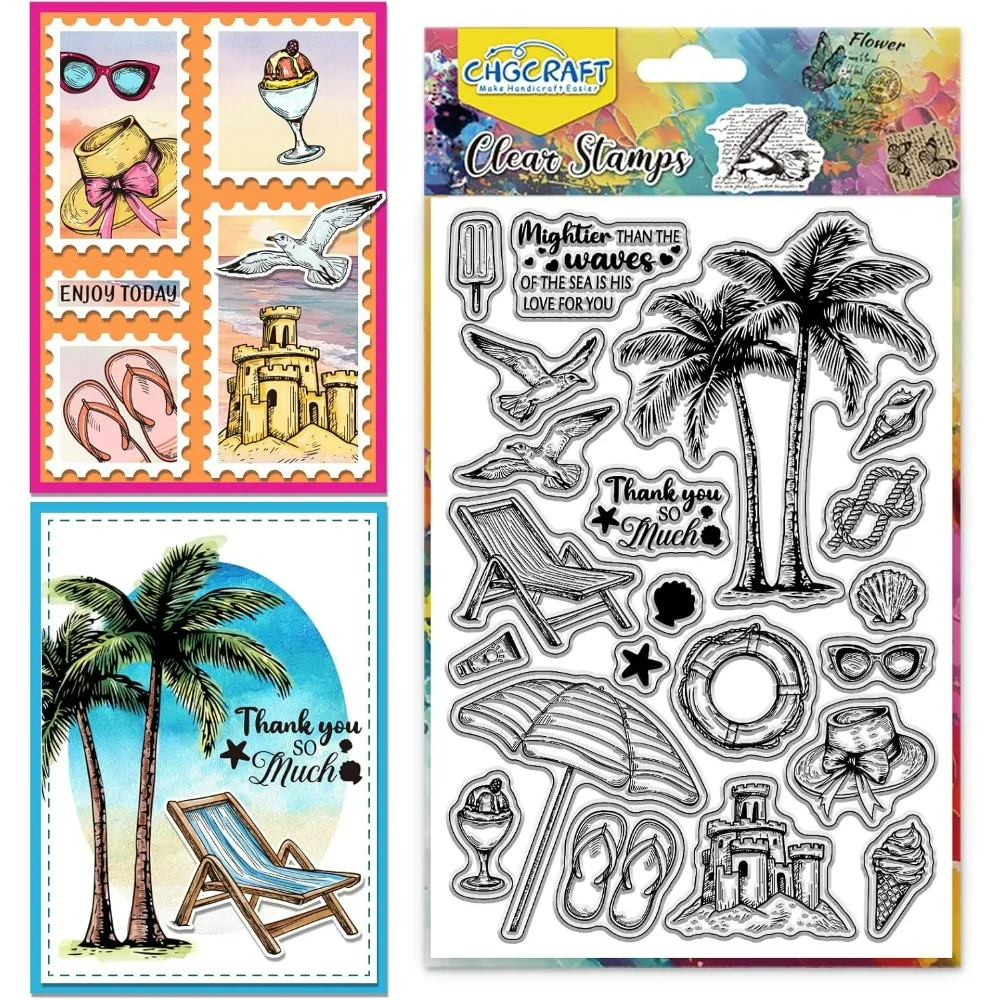 Sommer Strand Klare Stempel Transparente Handwerk Stempel für DIY Scrapbooking Fotoalbum Dekorative Karten Herstellung Strand