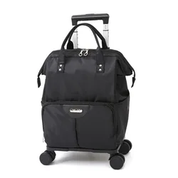 Men's and women's trolley travel bag Large capacity waterproof universal wheel boarding bag Lightweight backpack