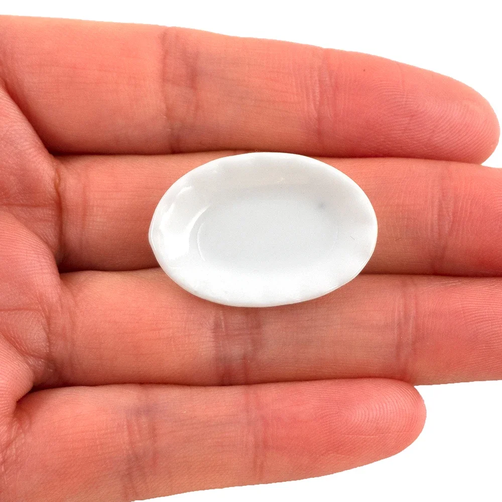 5 pezzi 1/12 accessori in miniatura per casa delle bambole mini piatto alimentare in ceramica simulazione piatto da cucina giocattoli per la decorazione della casa delle bambole