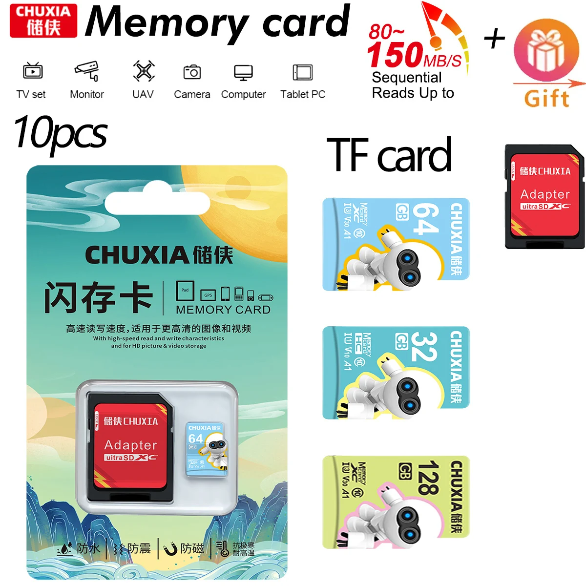 

10PCS TF Card Class10 128GB 256GB 32GB 64GB High Speed SD Card Micro Flash Memory Card for Digital Devices Camera Mini TF Cards