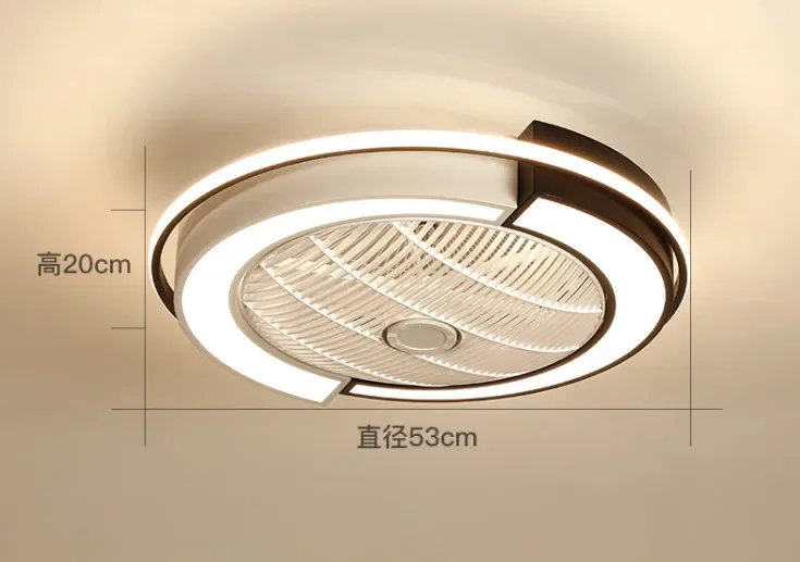 Inteligente Controle Remoto LED Ventilador de Teto Luz, Creative Home Light para Quarto, Restaurante Nórdico e Sala de Estar