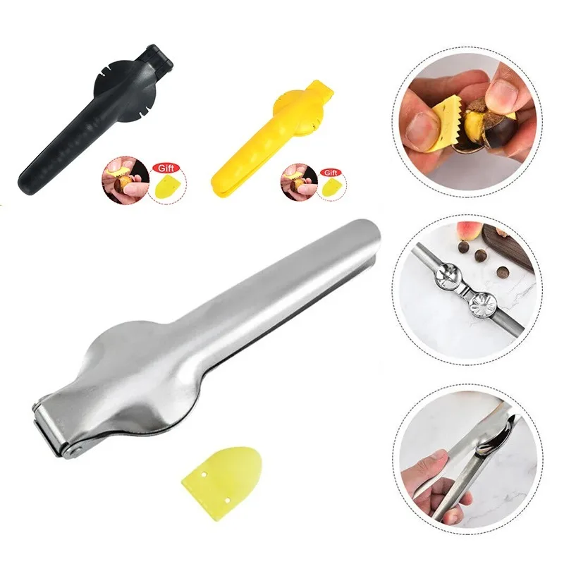 Stainless Steel Nutcracker Tool Heavy Duty Nut Cracker for Chestnuts Walnuts Hazelnuts Pecan Almonds Sheller Kitchen Gadget