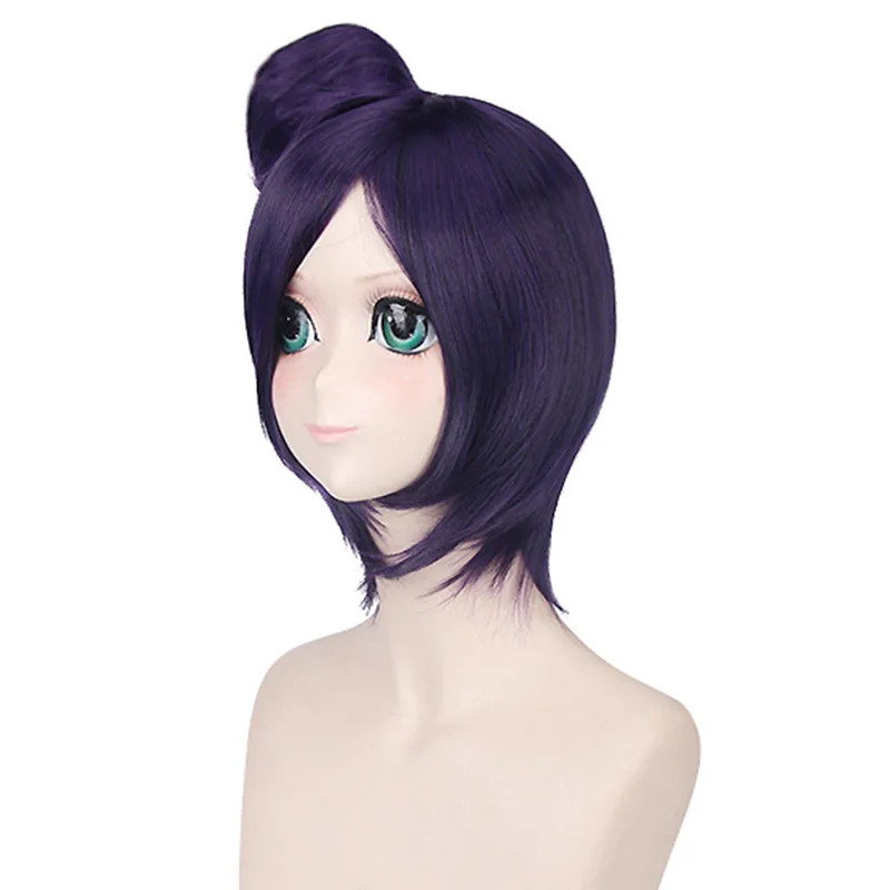 Synthetic Anime Cosplay Wig Long Purple Straight Hair Costume Party Heat Resistant Fiber