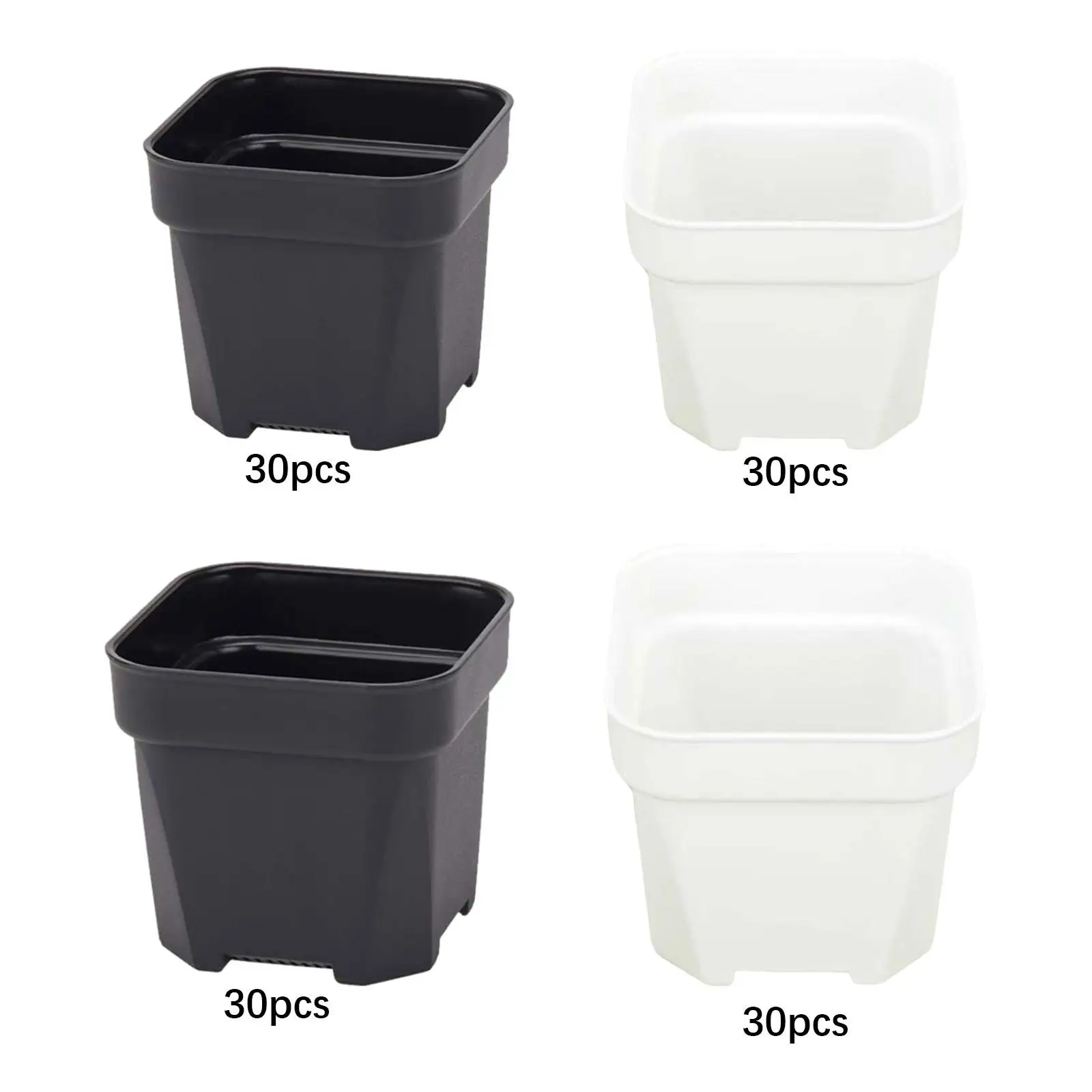 30 Pieces Plant Nursery Pots Thicken Portable Square Succulent Flowerpots Seedling Pot for Yard Balcony Lawn Garden Farmhouse