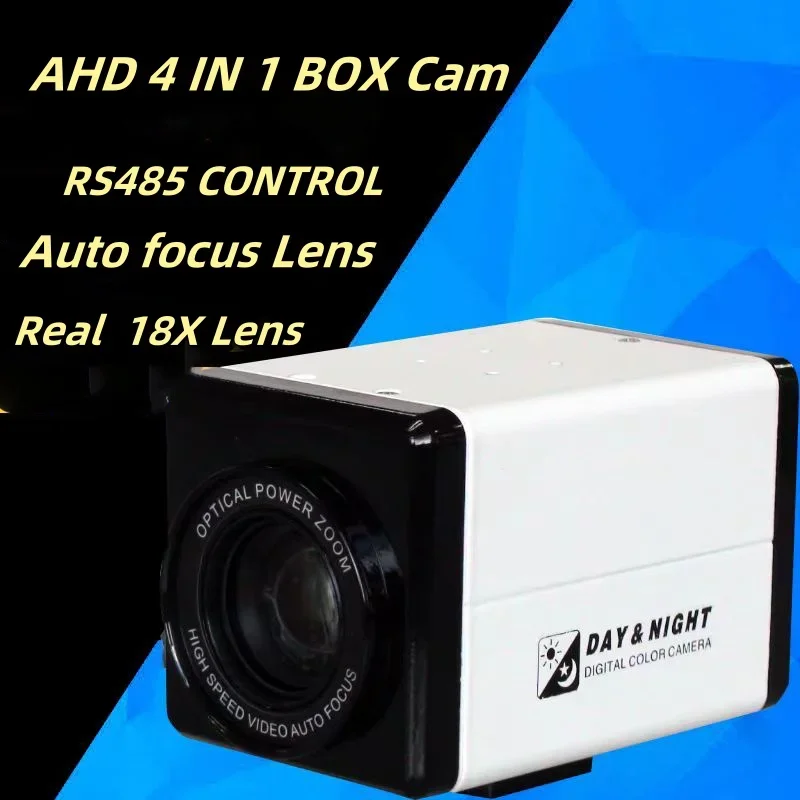 

1080P IMX307 HD AHD CVBS CVI TVI UTC Auto Focus Zoom BOX Camera 5.35-96.3mm LENS 18X Optical Zoom 2MP Security Camera industry