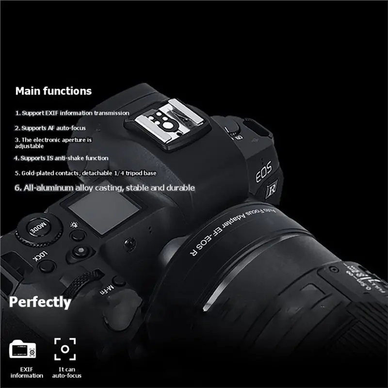 For Canon EF/EF-S Lenses To For EOS R, For Canon EF-EOS R Lens Adapter Electronic Auto-Focus EF To R Mount Adapter For,EOS RP