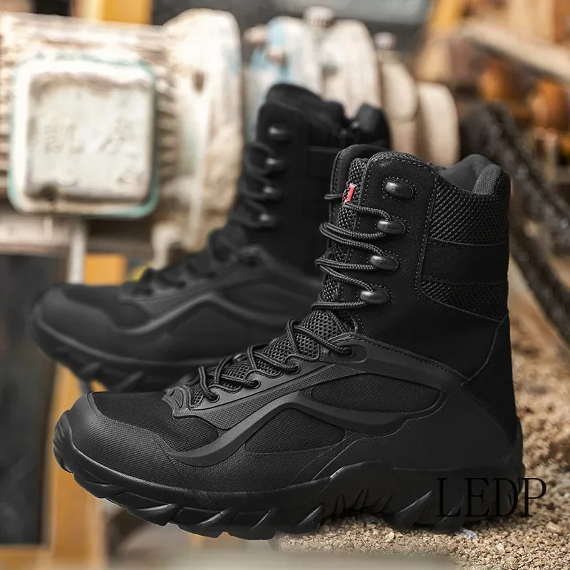 

Men's Outdoor Boots Hiking Boot Tactical Boots Travel High-quality Waterproof Leather High Top Sports Shoes