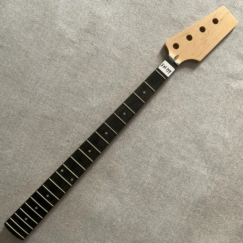 FN199 Custom Order Unfinished 4 String Electric Bass Neck Maple+Rosewood 21 Frets Damages for DIY Uncut Headstock