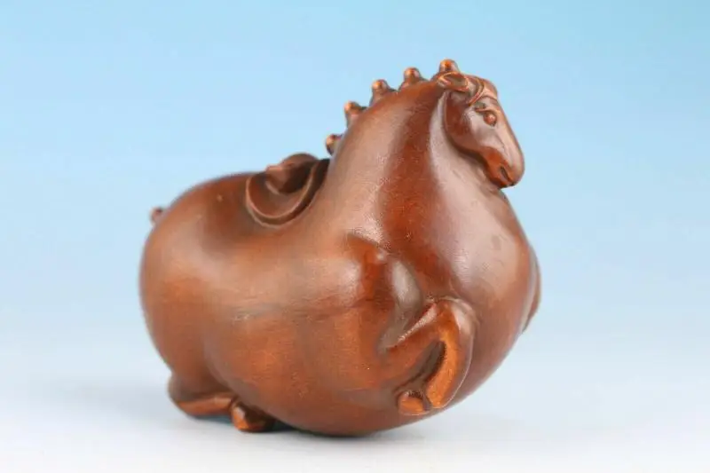 

Китайская статуя бокса ручной работы Fortune Horse Netsuke сборный чай домашний питомец