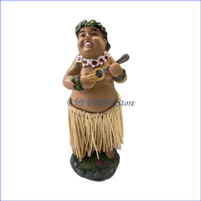 124B Unique African Dance Figure Hand Painted Detail Resin Craftsmanship Ornament