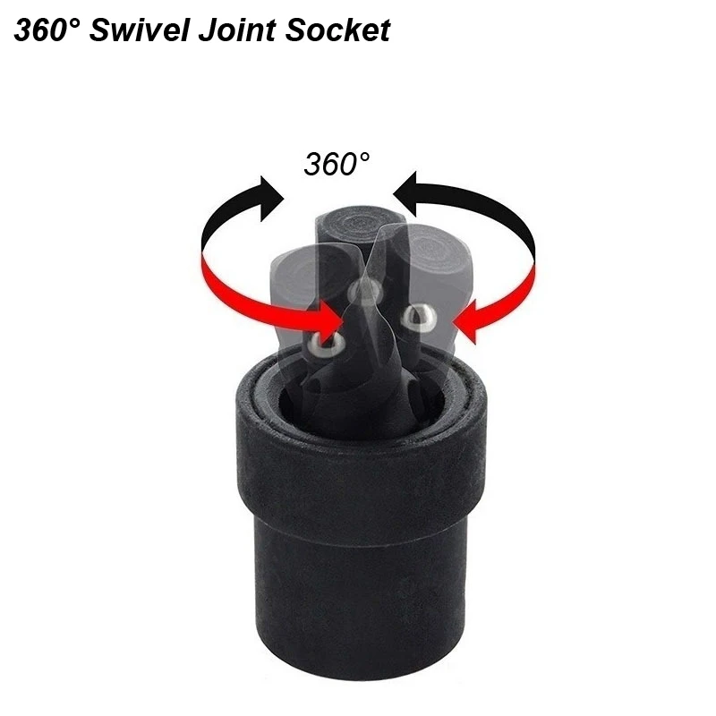 Swivel Impact Universal-Steckdosengelenk U Knuckle Air Wobble Sleeve Adapter Verlängerung Elektroschlüssel 1/2 Zoll Antrieb 90 360 Grad
