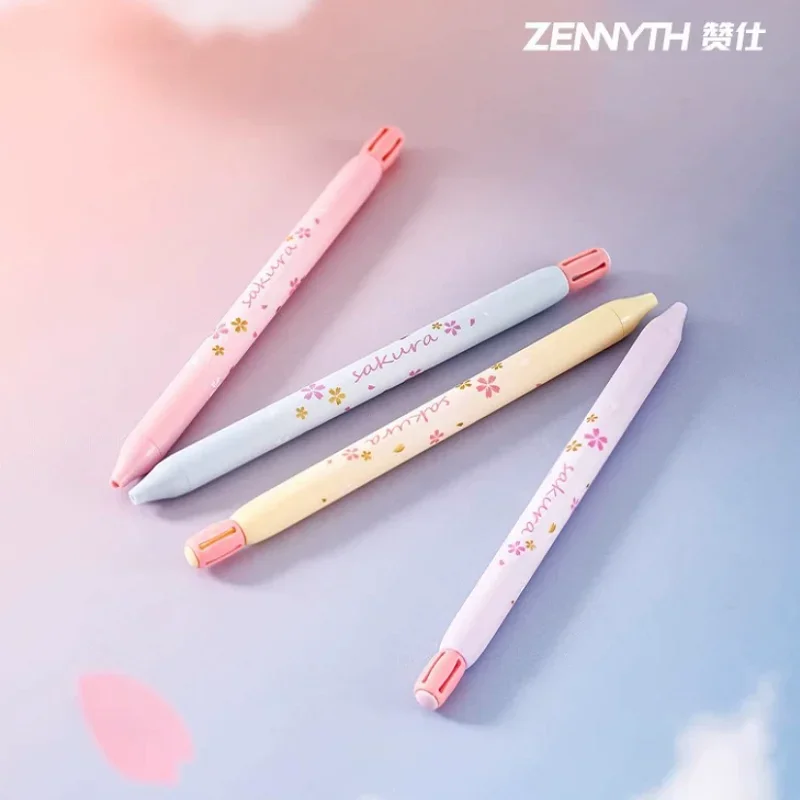 

Zennyth 4 шт./компл. гелевые ручки для пресса, креативные романтические вишни, маленькая цветочная головка, быстросохнущая гладкая ручка, забавные школьные принадлежности