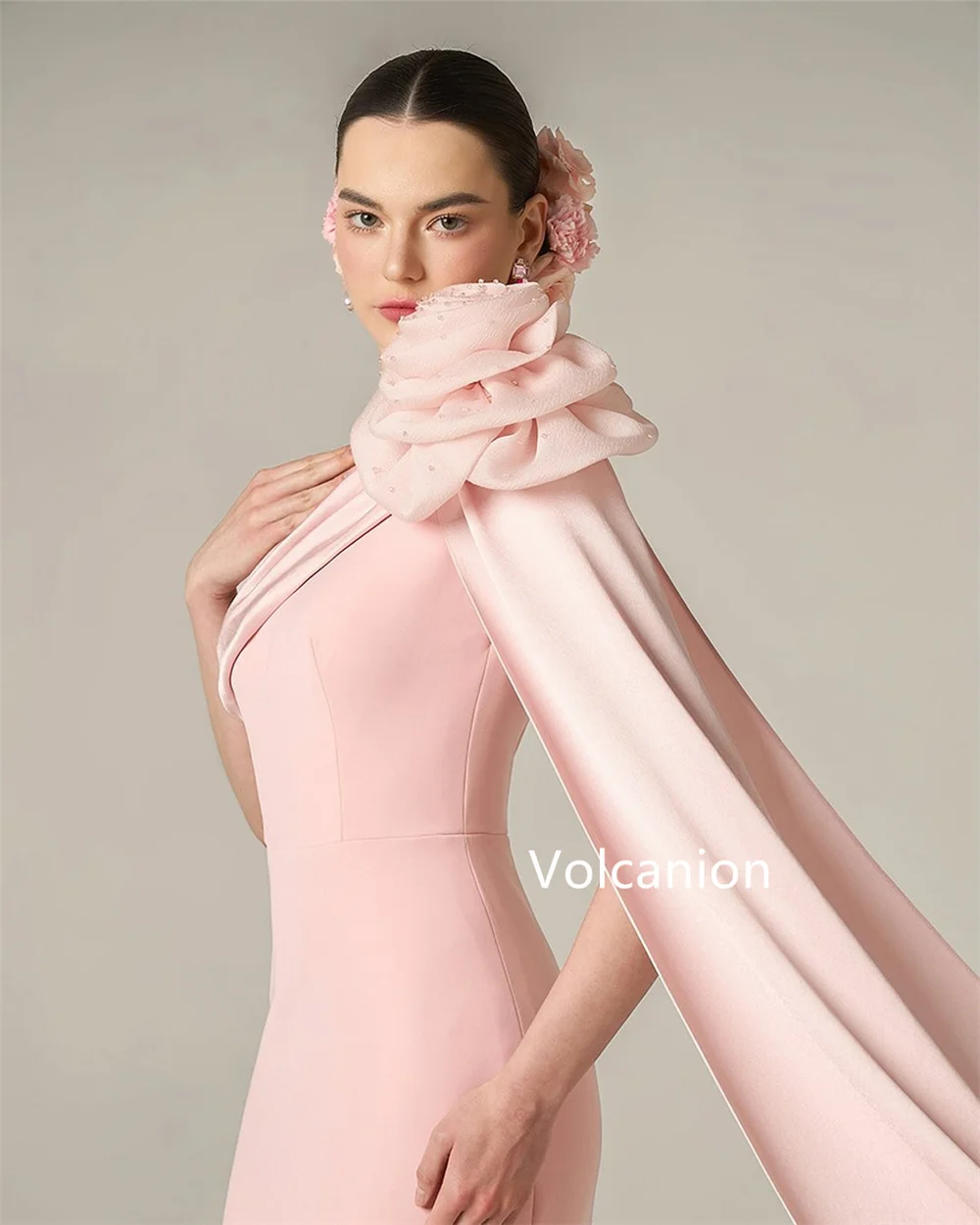 Jersey Kustom Gaun Panjang Satu Bahu Lurus Bunga Buatan Tangan Acara Dipesan Lebih Dahulu Indah Sederhana Kualitas Tinggi