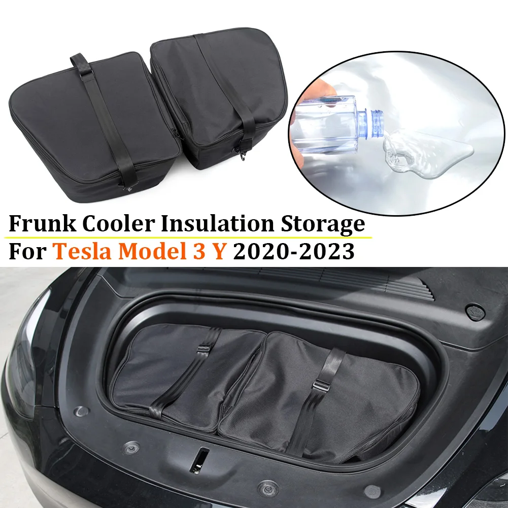 

Frunk Cooler Insulation Storage For Tesla Model 3 Y 20-23 Organizers Bag Front Trunk Outdoor Picnic with Straps Car Accessories