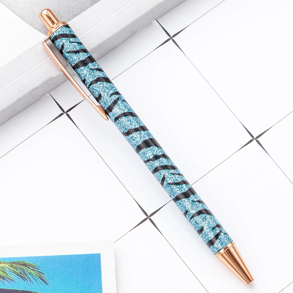 

6 Pcs Zebra Pattern Ballpoint Pen Ink Pens Writing Aesthetic Stationery Black Multicolor Girl Daily Use