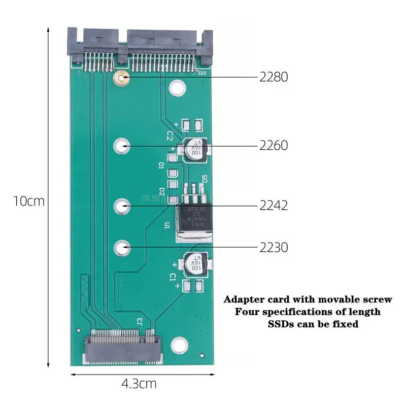 M. 2 SATA Protocol SSD NGFF Hard Drive to 22PIN SATA Serial Port Interface Adapter Card