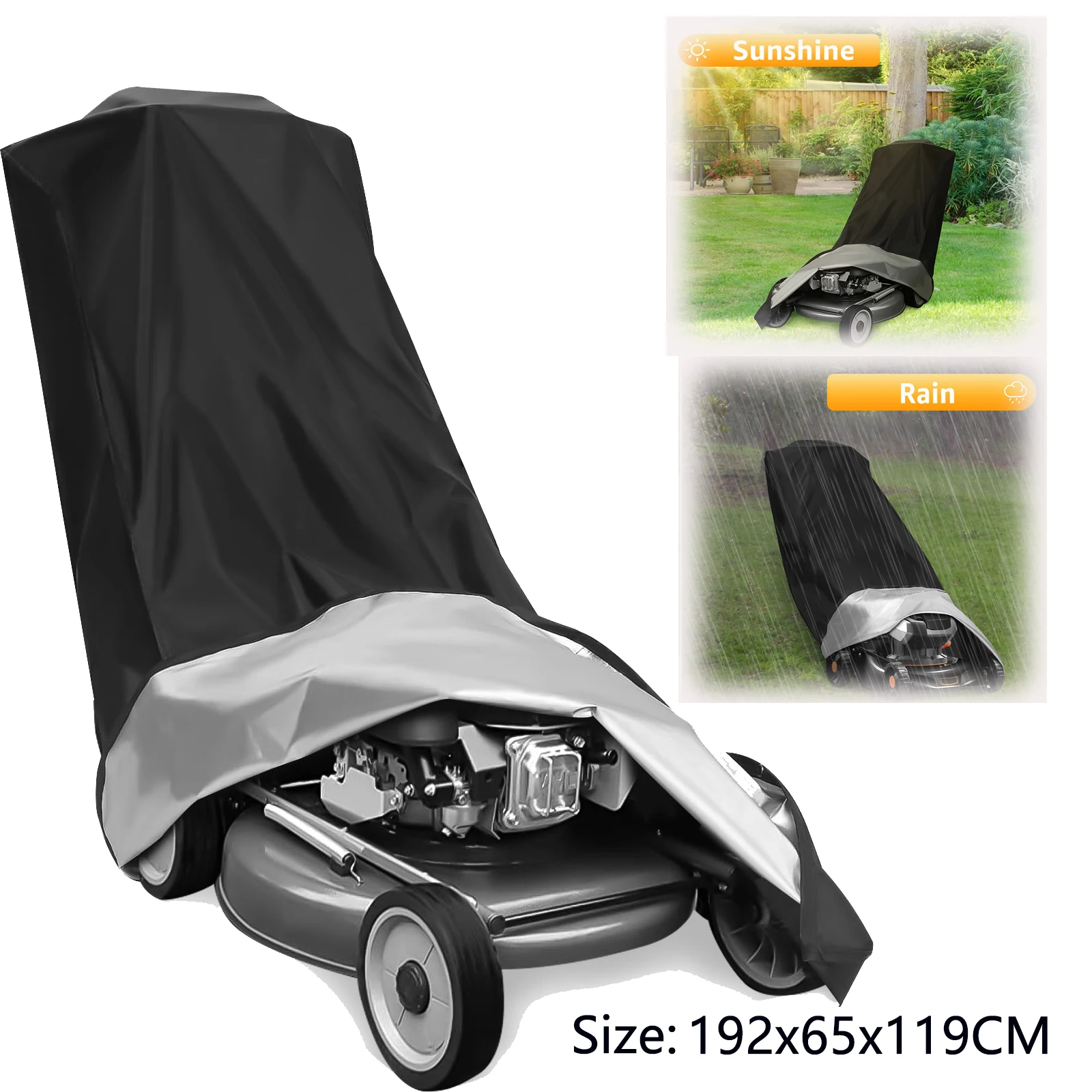 

Push Lawn Mower Cover, Waterproof Sunscreen Electric Lawn Tractor Cover Anti-UV Protective Cover For 18-23inch Electric Lawn Mow