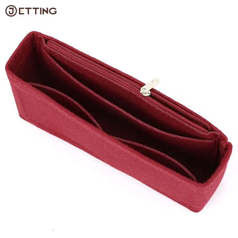 1PCS 4Size Felt Cloth Bag Liner Fits for Luxury Bag Insert Organizer Cosmetic Makeup Bag Zipper Organizer Felt Cloth Travel Inne