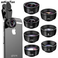 5/7/10 In 1 Universal Mobile Phone Lens Wide-angle Macro Fisheye Lens  External Camera Close Range Lens For iPhone Samsung Sony