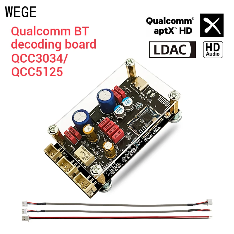 WEGE ZK-QCC Qualcomm QCC5125 QCC3034 BT 5.1 Lossless Decoding Board APTX LDAC Fever Level Wuzhi Audio