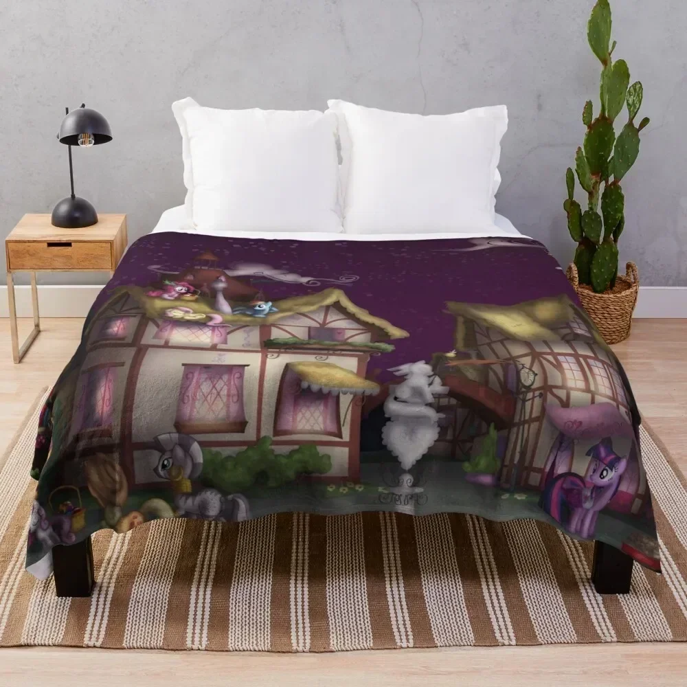 

Ponyville, Dusk Throw Blanket Cute Plaid Decorative Sofas Luxury Throw Warm Blankets