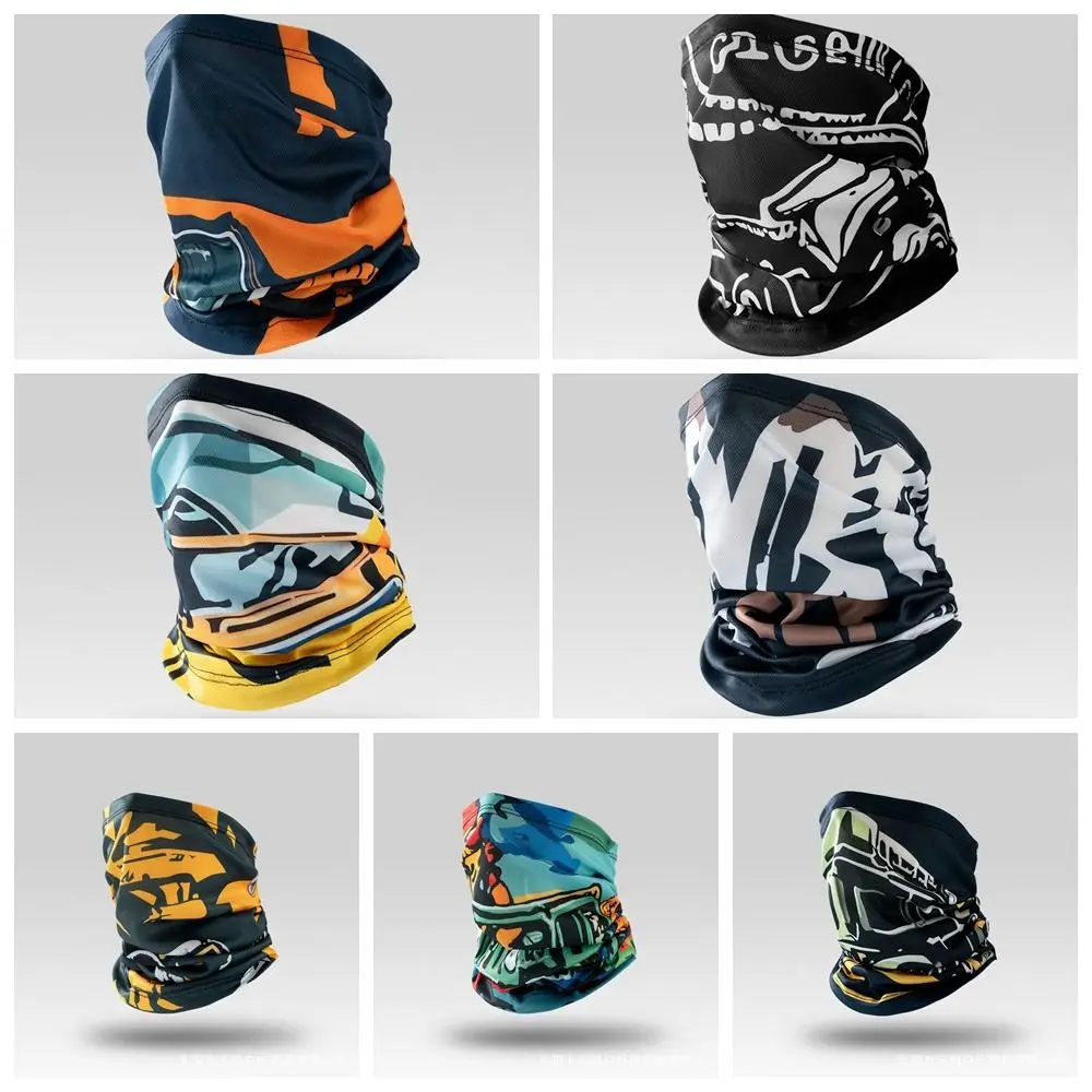 통기성 UPF50+ 선 스크린 마스크 얇고 가벼운 얼음 실크 마스크 풀 페이스 커버 땀 흡수 UV 보호 마스크 야외