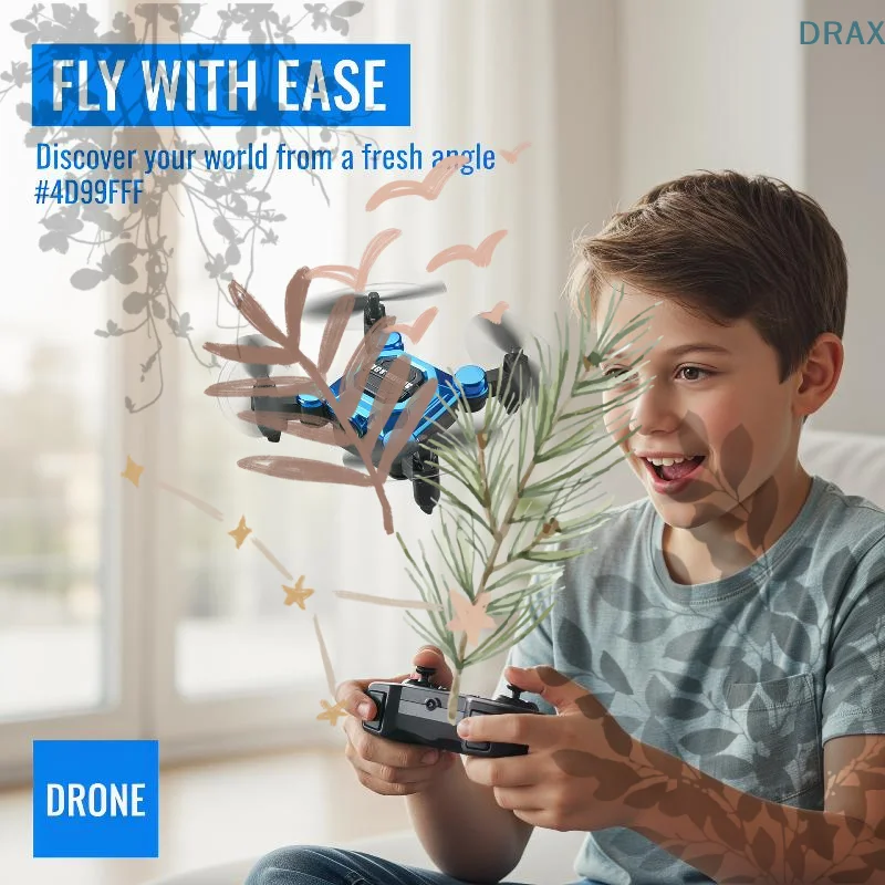 Mini Foldable Pocket Drone with Camera for Kids, Portable RC Quadcopter Toy for Elementary School Students