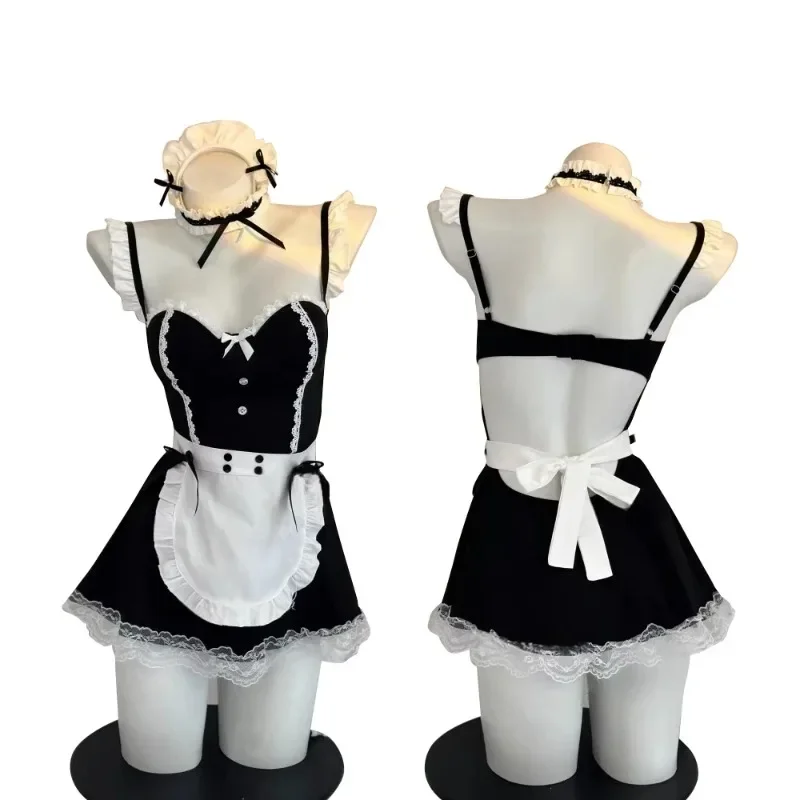 Japanese Maid Dress Cosplay Costume Cute Sexy Lingerie Anime Coffee Outfit French Apron Servant Nightclub Bar Uniform Temptation