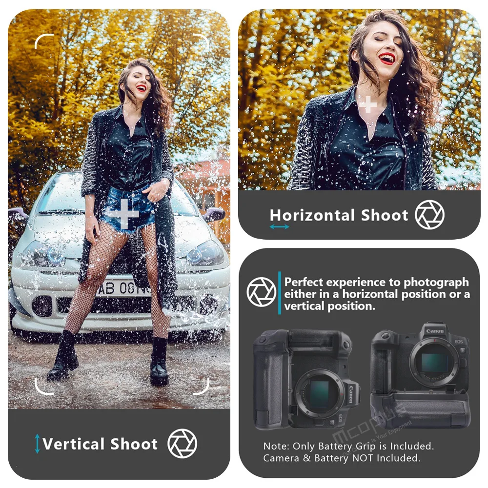 حامل قبضة البطارية العمودي Mcoplus BG-EOSR لاستبدال كاميرا Canon EOSR EOS R مثل BG-E22