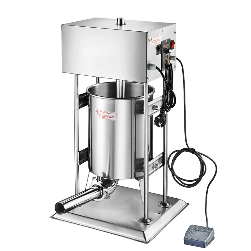 Máquina para fabricar salchichas eléctrica de acero inoxidable de 20L, máquina de llenado de salchichas comercial, embutidor de salchichas eléctrico