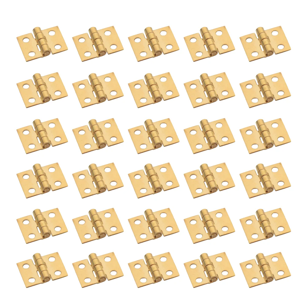 

30 Pcs Latch Mini Hinge Toy House Copper Hinges Cabinet Expansion Screws Golden Miniature