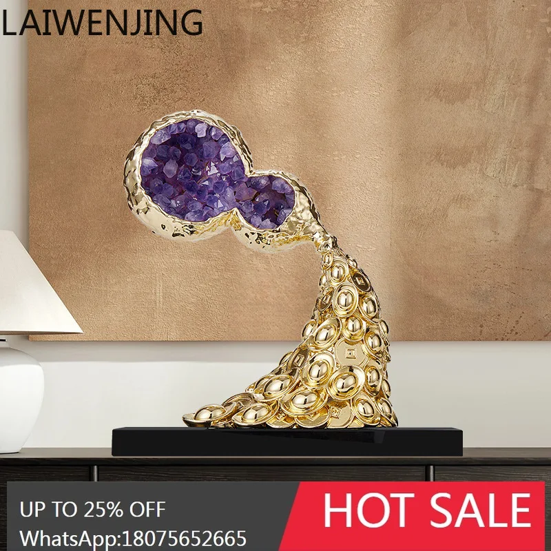 HLZ Light Luxury Gourd Ornament for Entryway, Office Decoration, High-end Housewarming and Opening Gift