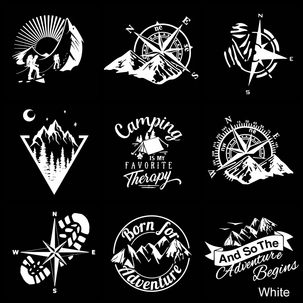10 Styles Adventure Sports Compass Car Sticker Wrap Vinyl Mountain Car-Styling Auto Engine Cover Door Window Large Size K15 4
