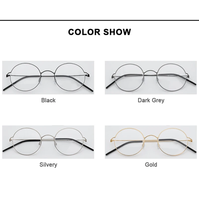 Thin Rim Round Screwless Frame Women Men Ultralight Air Titanium Eyeglasses Korea Godfather Glasses Ultra Light Design Eyewear