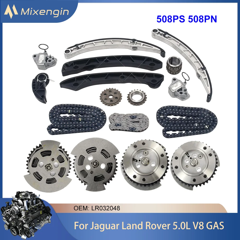 

Engine Parts Timing Chain Kit W/ VVT Gear Fit 5.0 V8 GAS 508PS 508PN AJ133 For Jaguar Land Rover 5.0L LR061551 LR061550 LR032048