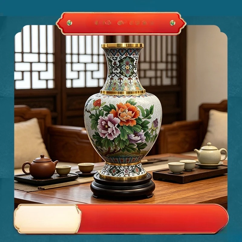 Enamel cloisonne living room Bogu rack high-end bottle appreciation ornament