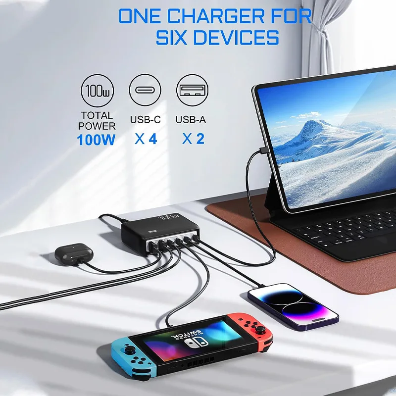 100W USB Type C Charger 20W PD Quick Charge QC 3.0 Type-C Fast Charging For iPhone 15 14 13 12 Xiaomi 13 Pro Samsung ipad Realme