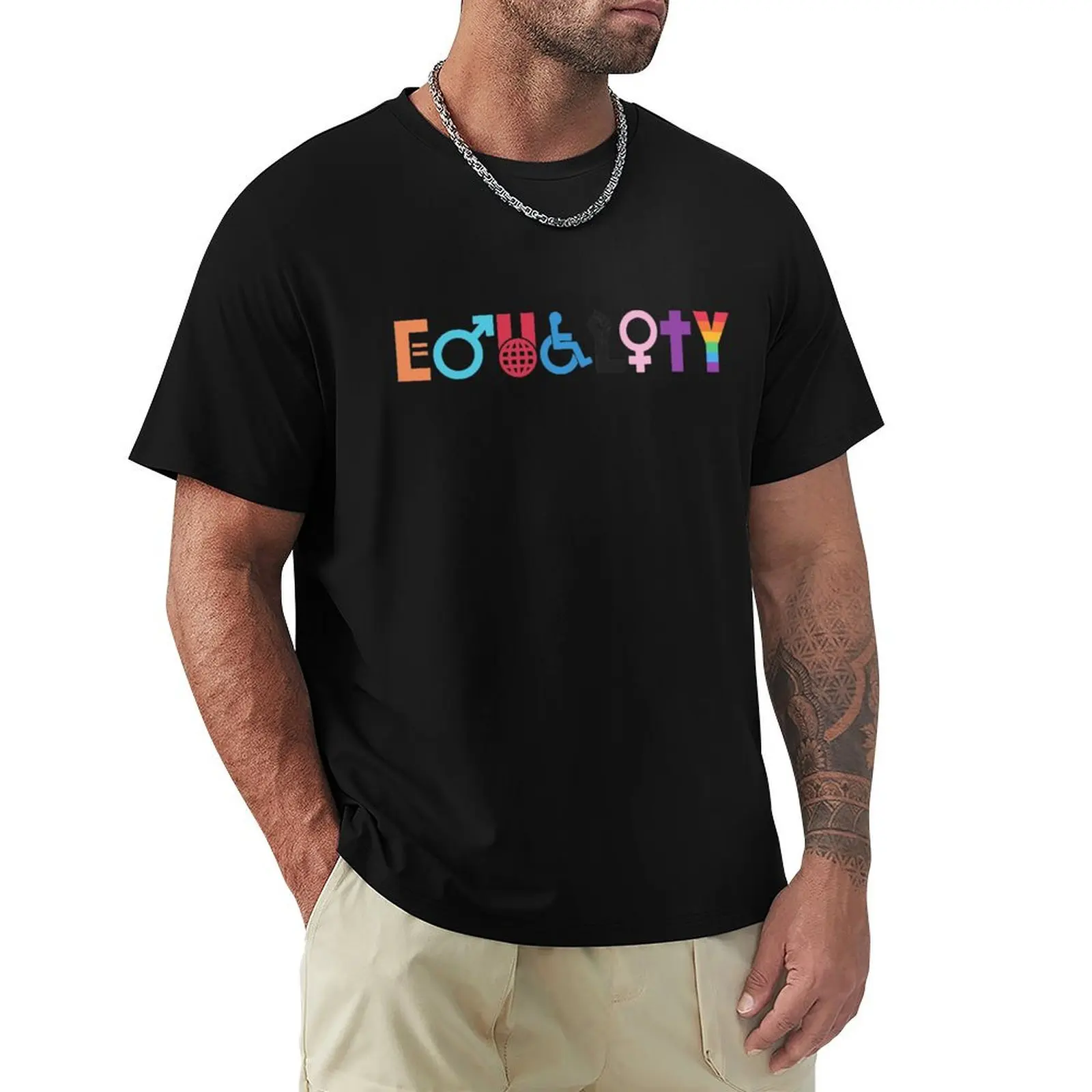 

Equality T-Shirt vintage clothes blacks heavyweights t shirts men