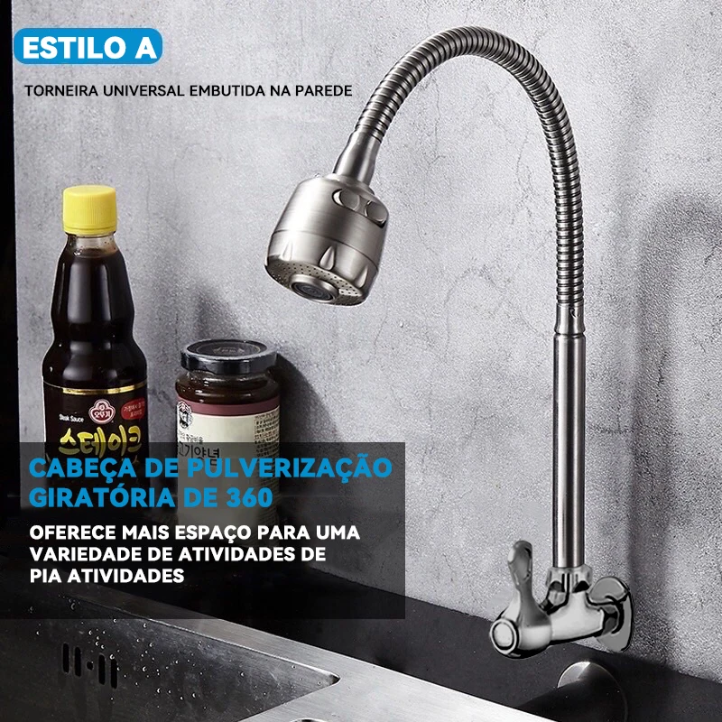 Contemporary Kitchen Faucet with Dual Jet Streams and Plated Cone - Ideal for Kitchen Renovations!