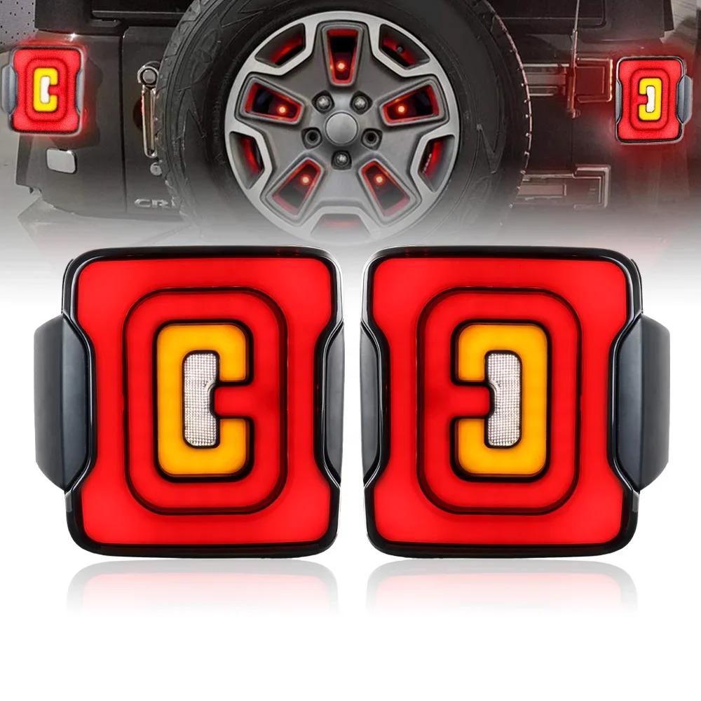 Euro Version Smoke Led Taillights Brake Turn Signal Lights For Wrangler JL 2018-2022