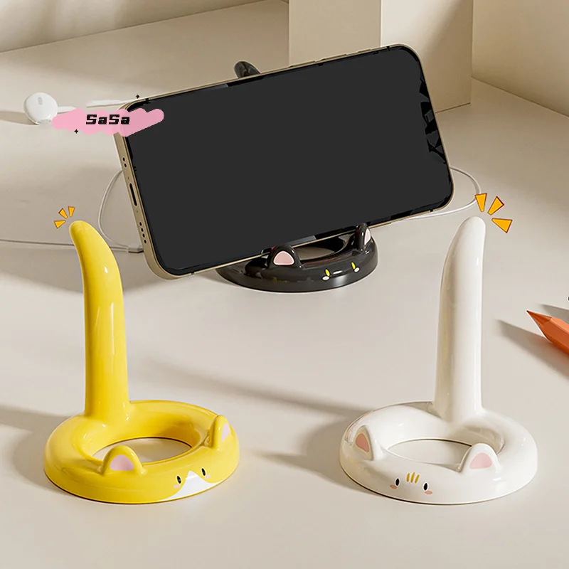 S-1 Pc Cute Cartoon Cat Mobile Phone Holder, Creative Desktop Mini Mobile Phone Holder, Can Be Used As A Decorative Ornament