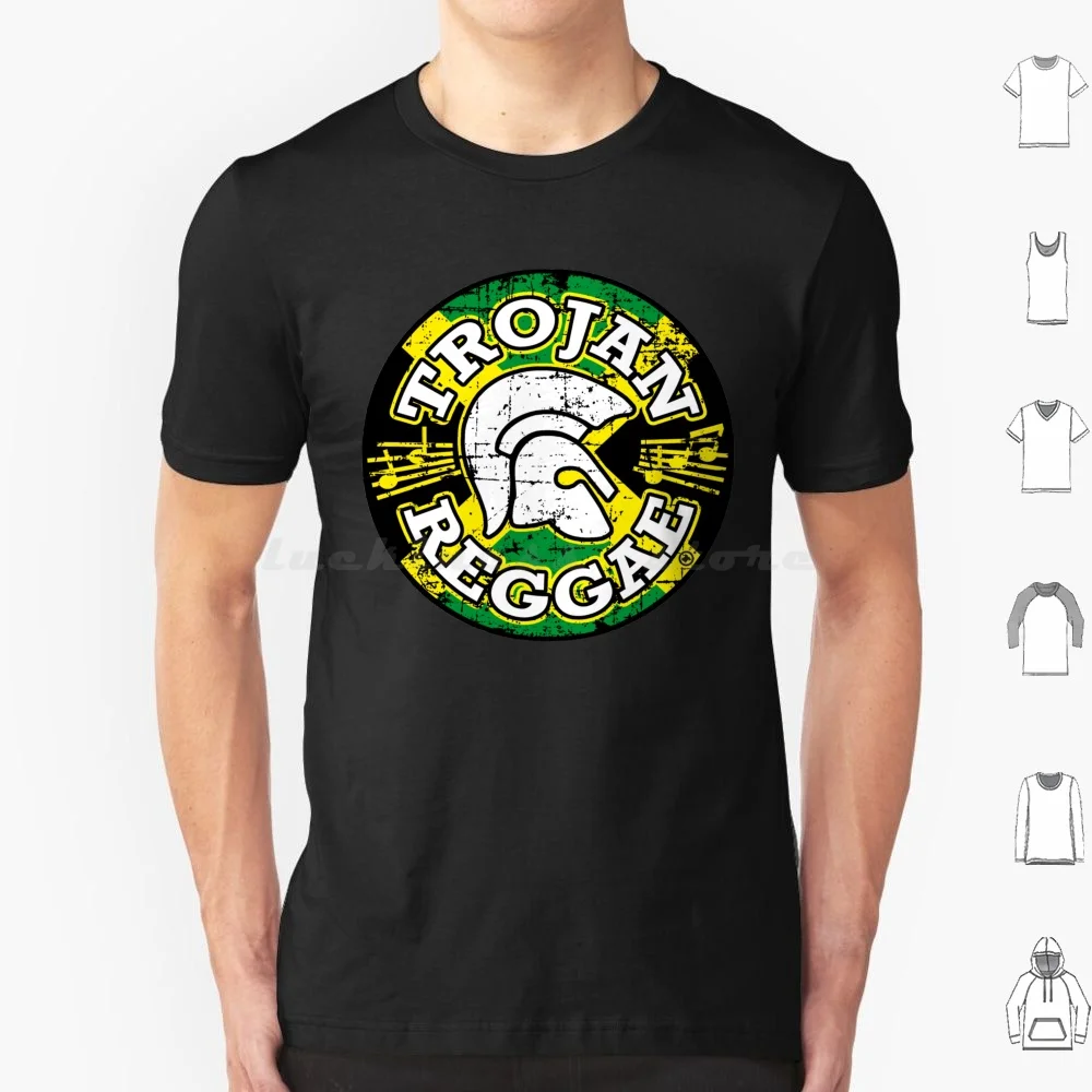 Trojan Reggae T Shirt Big Size 100% Cotton Trojan Reggae Jamaica Ska Rocksteady Studio One Skinhead Trojan Skins Antiracist