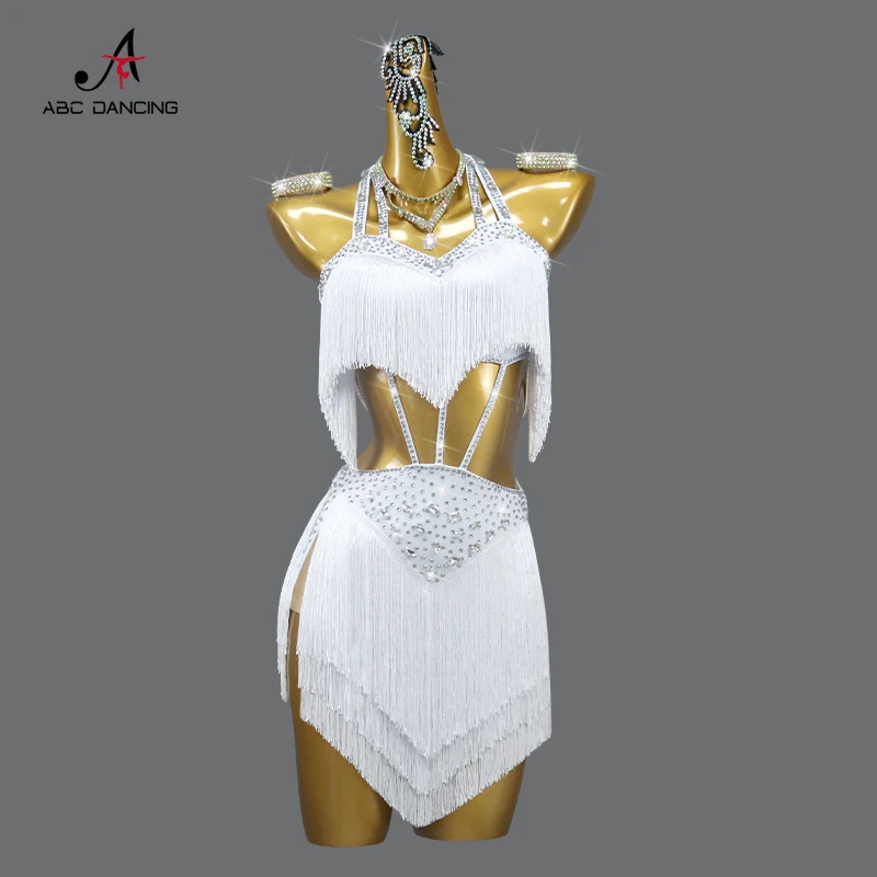 New Latin Dance Wear Women Stage Dancewear Dress Performance Outfit Competition Line Suit Sexy Party Kid Sport Costume Customize