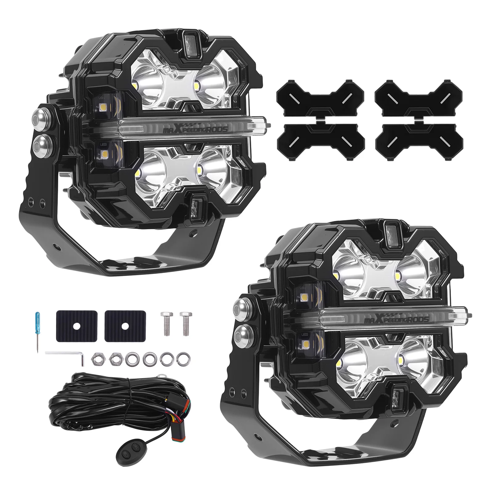 LED Fog Driving Headlights, 3.5 inch/88.9mm Aluminum Housing, Spot Beam LED Driving Light, 160W Side Shooter, IP68 Waterproof view 2