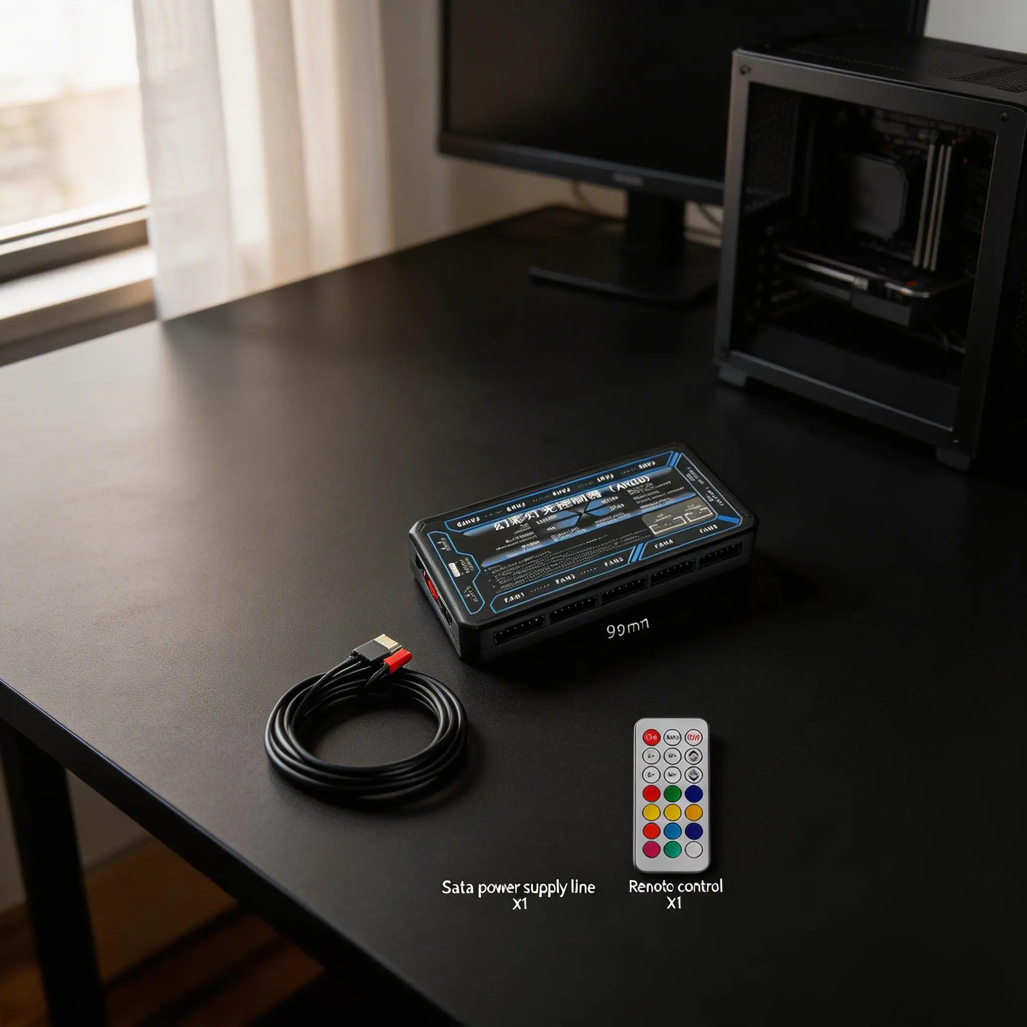 Computer Case Fan RGB Hub With 6-pin Interface And 10+2 Wireless Remote Control Supports 365Remote Control Lighting Effect Modes